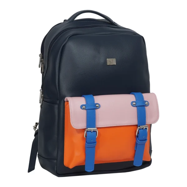 MORRAL TOMMY AZUL CON NARANJA